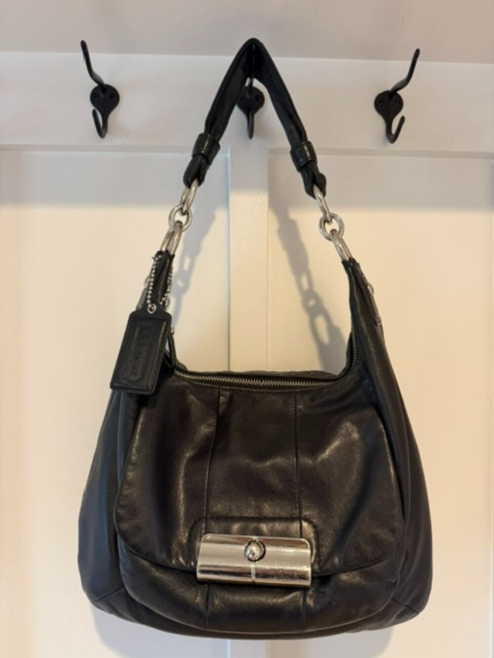 Coach Kristin 16808 Black Leather Hobo Shoulder Bag Y2K